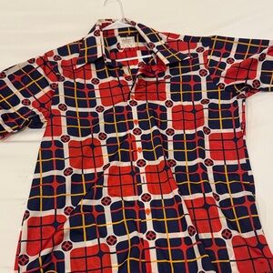 Arrow Red and Blue Geometric Men's Shirt